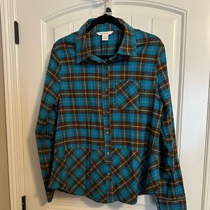 XL Blue flannel plaid shirt from Sundance.